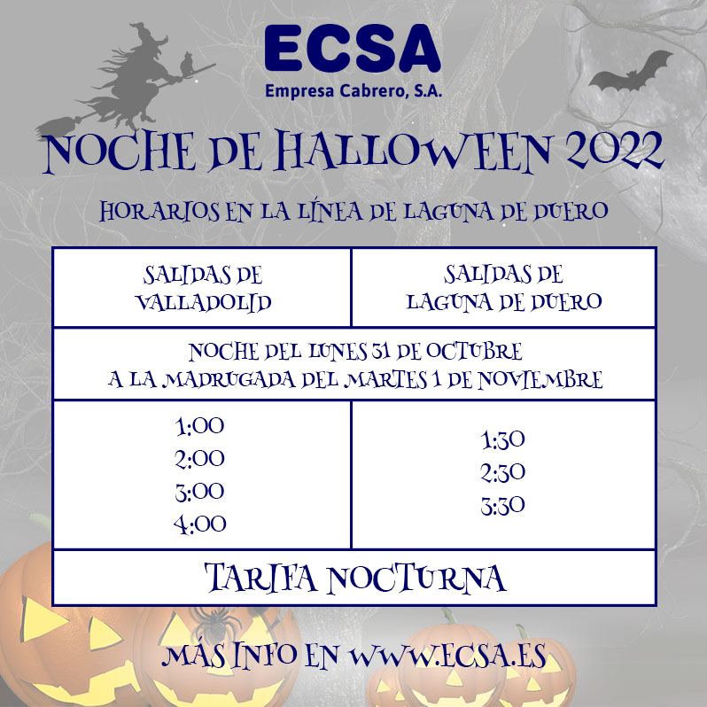 halloween 2022 bus nocturno valladolid laguna